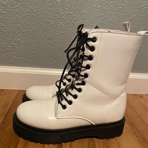 white combat boots